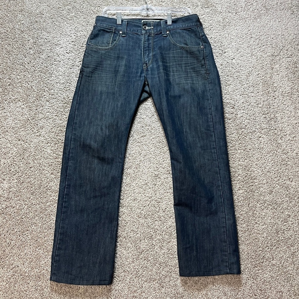 Levi's 514 Slim Straight Jeans Mens 32x32 Dark Wash Flap Pocket Twill Denim
